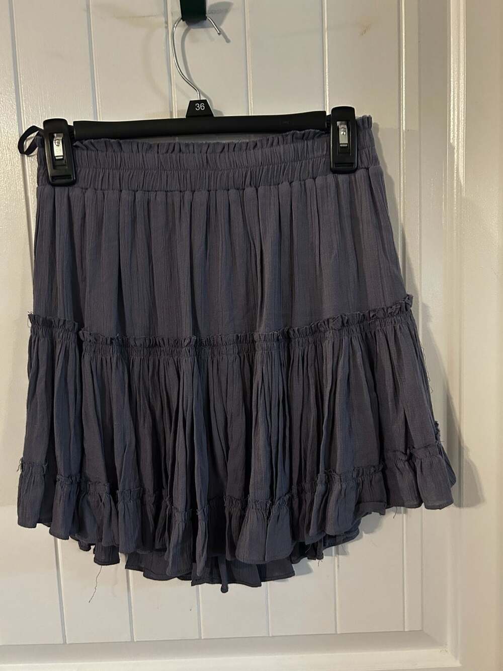 Juniper Blu Dusty Blue Tiered Mini Skirt